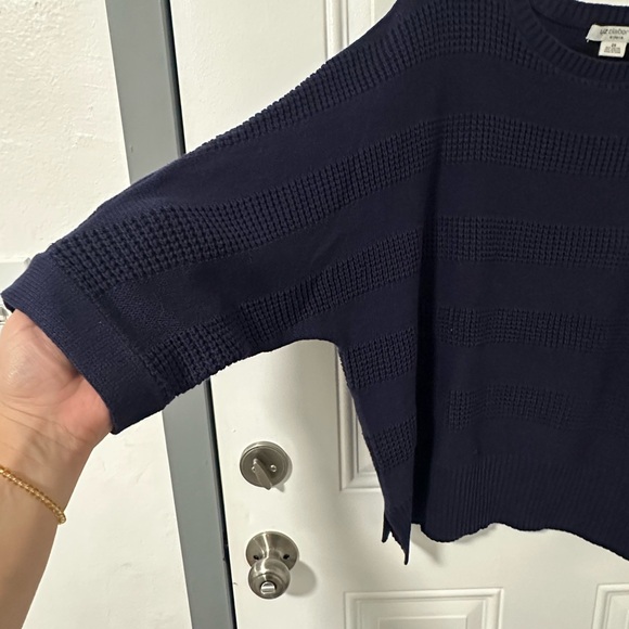 Liz Claiborne Women's Dark Blue Crew, 3/4 sleeves, Neck Sweater, Size 2X NWOT - Picture 4 of 11